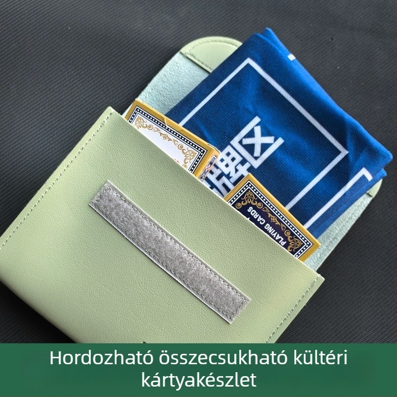 Kültéri Guandan készlet hordozható táskával, kártyaosztó géppel és asztalterítővel