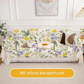 Floral mintás INS stílusú kanapétakaró – univerzális védőhuzat több üléses kanapóhoz, minden évszakra