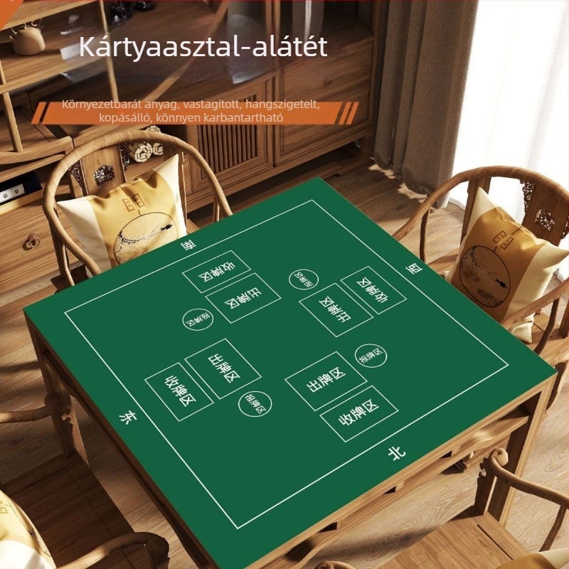 Guandan és Texas Hold'em kártyajátékhoz készült asztalterítő, csúszásmentes, zajcsökkentő, vastagított