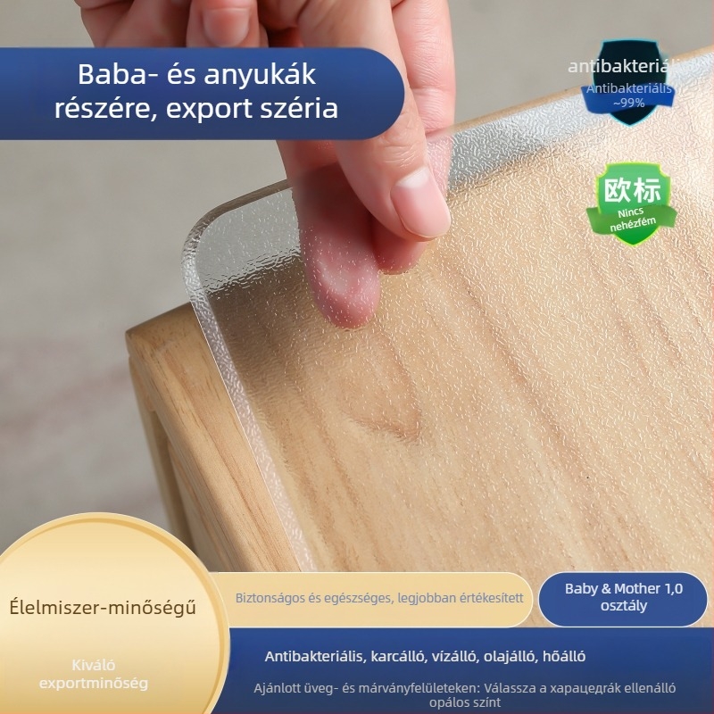 Áttetsző PVC asztaltakaró védő, téglalap alakú, vízálló, olajálló, porálló, hőálló
