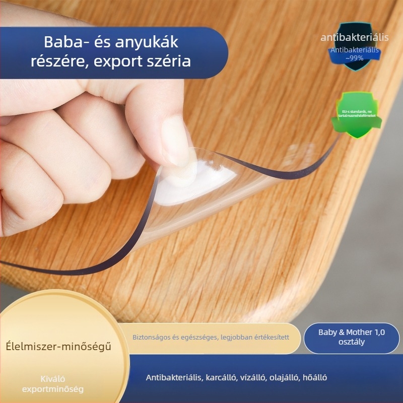 Áttetsző PVC asztaltakaró védő, téglalap alakú, vízálló, olajálló, porálló, hőálló