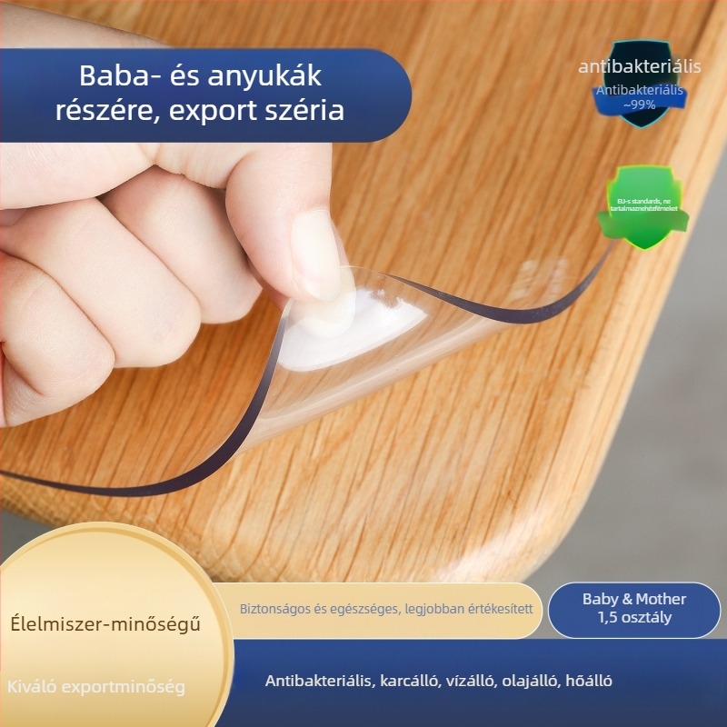 Áttetsző PVC asztaltakaró védő, téglalap alakú, vízálló, olajálló, porálló, hőálló