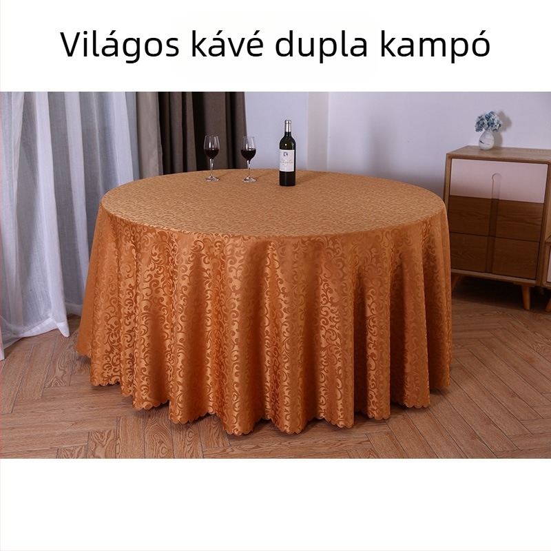 Kör alakú asztalterítő poliészterből, jacquard, virágos mintával (anyag: poliészter; forma: kör; minta: virágos; funkció: kopásálló)