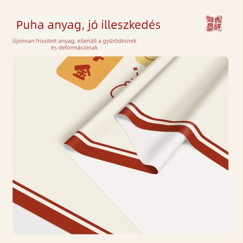 Vörös újévi asztalterítő, vízálló és olajálló, mosás nélkül, hőálló, félkör alakú PVC asztalterítő kávéasztalhoz, ünnepi luxus hangulat