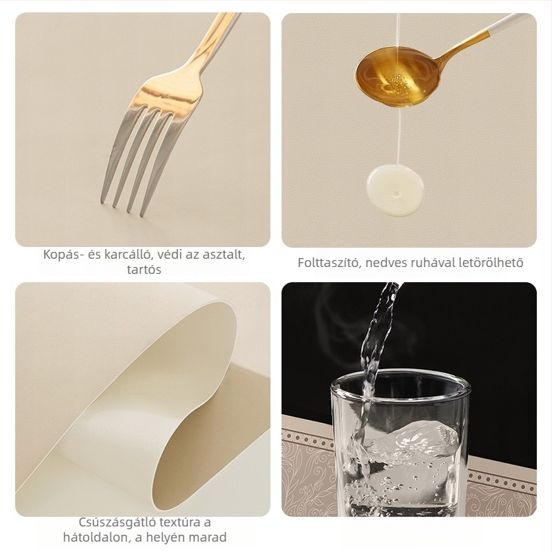 Francia retro kör alakú asztalvédő PVC-anyagból, vízálló, olajálló, hőálló, könnyen karbantartható, csúszásmentes, geometriai mintázat