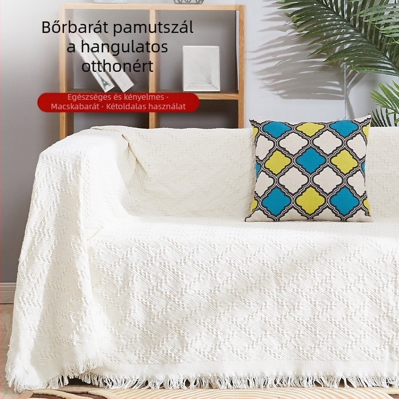 Poliészter kanapéhuzat, csíkos minta, egyszerű stílus