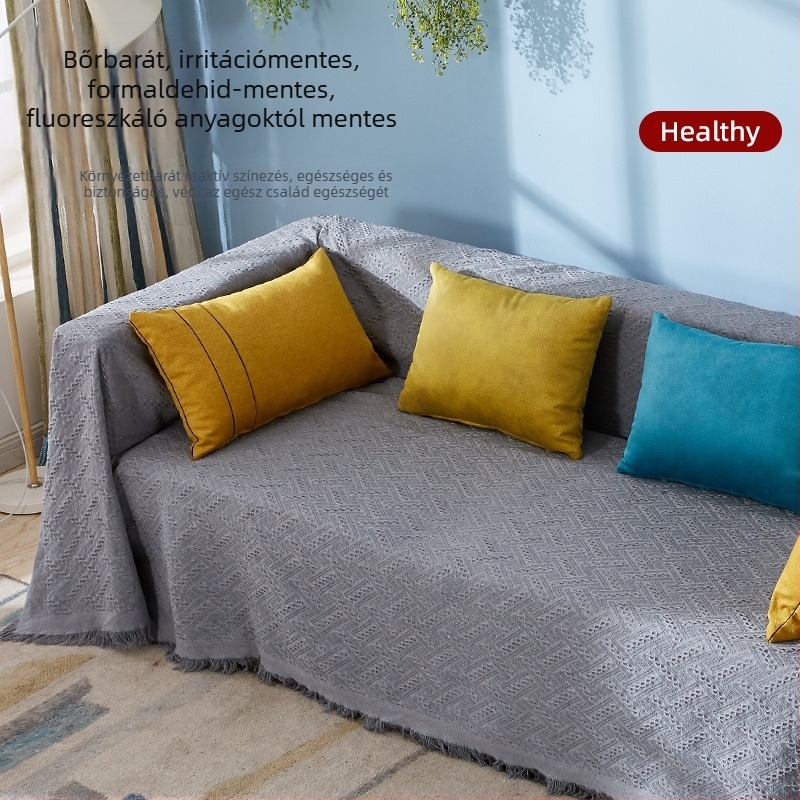 Poliészter kanapéhuzat, csíkos minta, egyszerű stílus