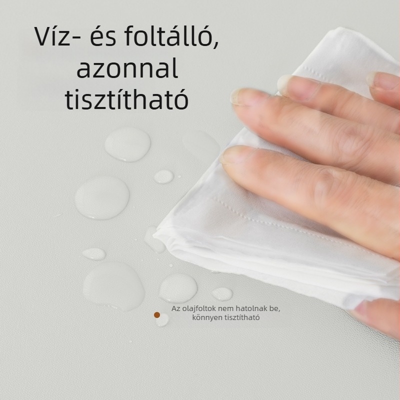 Krémszínű báránybőr asztalterítő, egyszínű, könnyen karbantartható, olaj- és vízálló, téglalap alakú, modern minimalista stílus.
