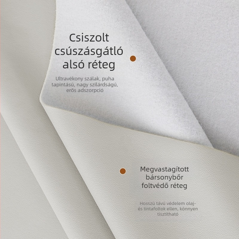 Krémszínű báránybőr asztalterítő, egyszínű, könnyen karbantartható, olaj- és vízálló, téglalap alakú, modern minimalista stílus.
