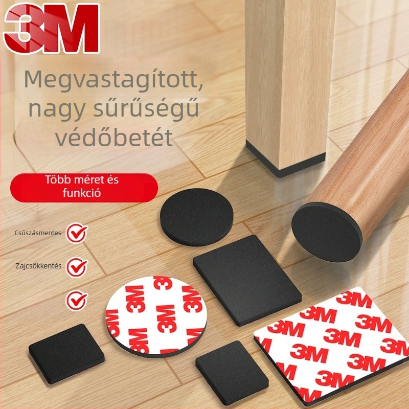 3M ragasztós kör alakú lábvédők asztal- és szék lábakhoz, vastított, kopásálló, csendes, csúszásmentes