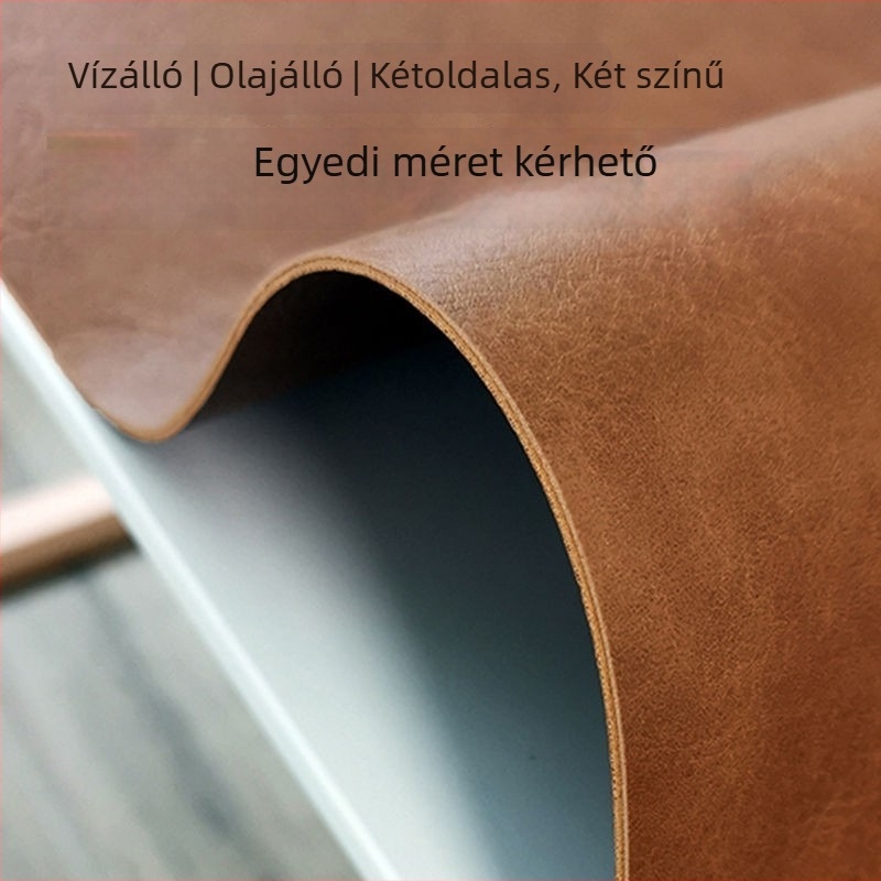 Bőrből készült étkezőasztal alátét, négyszögletes, egyszínű, vízálló és olajálló