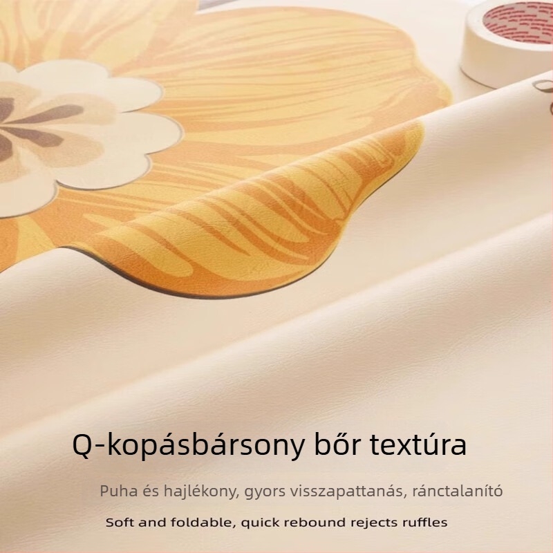 Kávéasztal-mat Cortex anyagból, téglalap alakú, modern minimalist stílus, növények és virágok mintázat