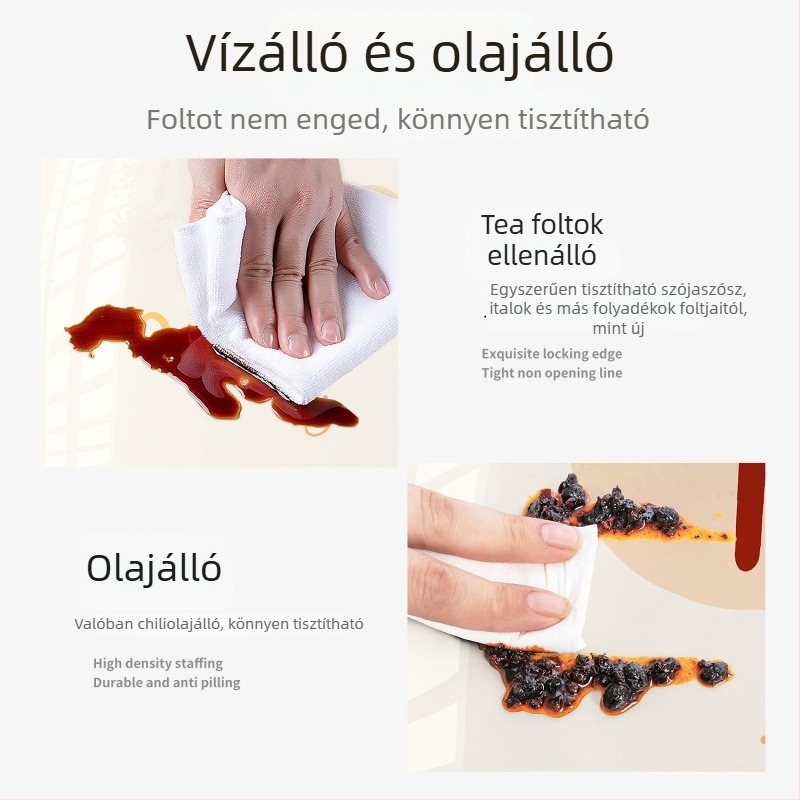 PVC asztalterítő, téglalap alakú, vízálló és olajálló, modern minimalista stílusú, cartoon mintával, Tilis