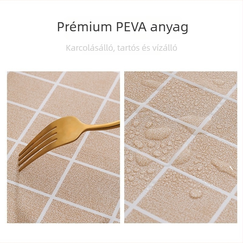 PEVA asztalterítő, négyszögletes, rácsmintás, vízálló, olajálló és szennyeződésálló, modern minimalista stílus