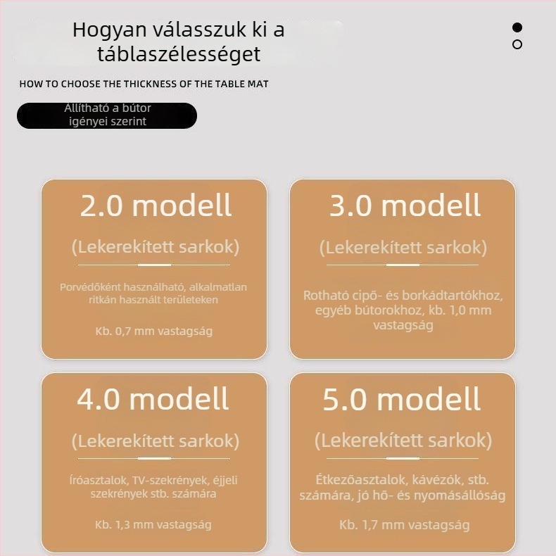 Kerek PVC asztali alátét, egyszínű mintázat