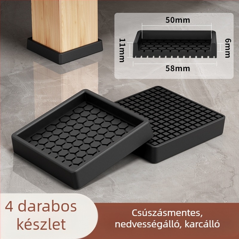 Gumi anyagú lábvédők asztal- és szék lábaira, kör alakúak, vízállóak és csúszásmentesek, kopásálló, 4 darabos készlet