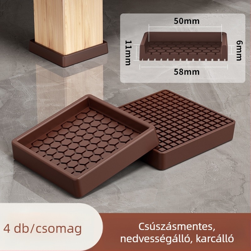 Gumi anyagú lábvédők asztal- és szék lábaira, kör alakúak, vízállóak és csúszásmentesek, kopásálló, 4 darabos készlet