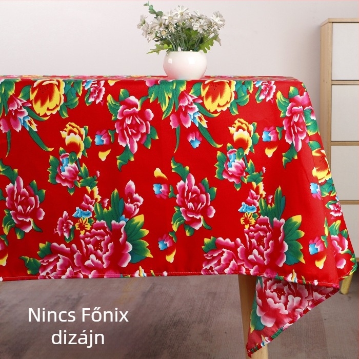 Etno-stílusú nyomtatott asztalterítő, négyzet alakú, nagy virágos mintával, éttermeknek, teázóknak és bároknak