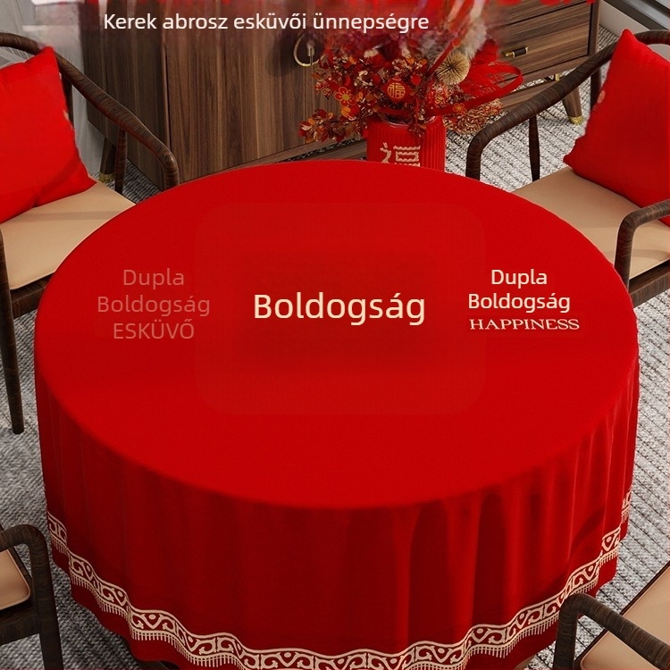 Vörös esküvői kerek asztalterítő – ünnepi dekor kerek asztalokhoz és kávézóasztalokhoz