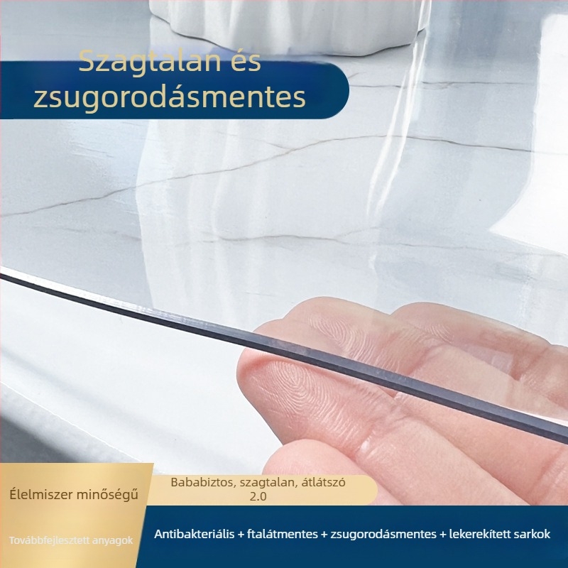 Áttetsző PVC körkörös asztalterítő, víz- és olajálló, hőálló, összecsukható, törölhető felület