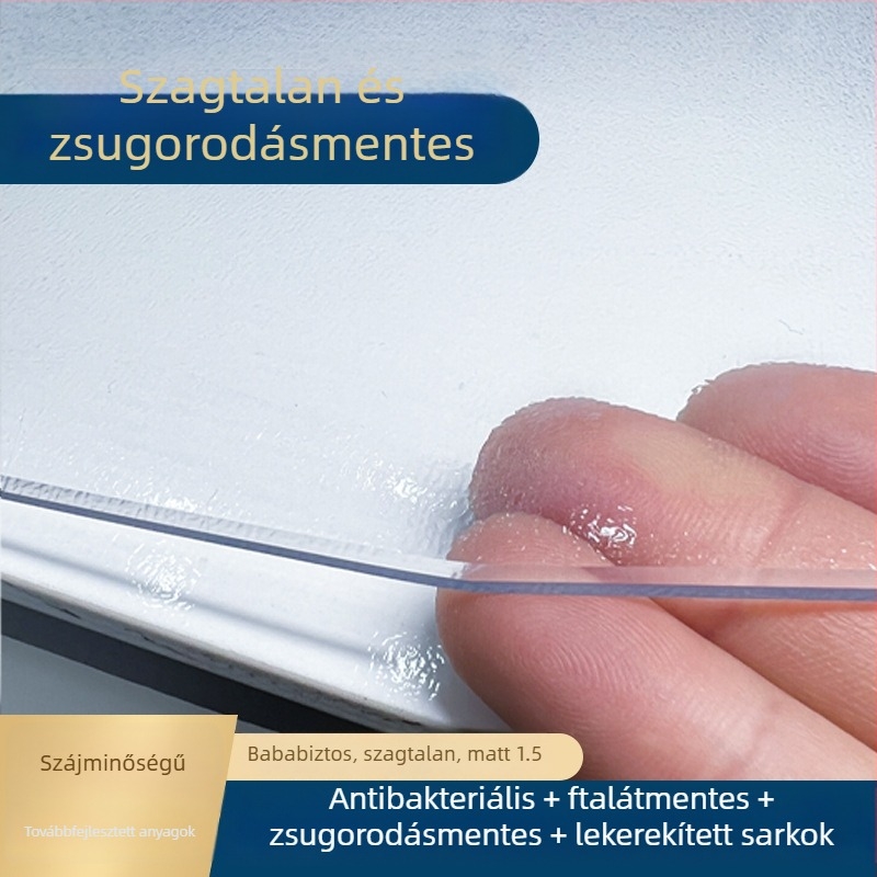 Áttetsző PVC körkörös asztalterítő, víz- és olajálló, hőálló, összecsukható, törölhető felület