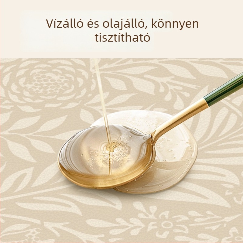 Asztal alátét – Light Luxury stílus, vízálló, olajálló és hőálló, téglalap alakú, növény- és virágmintás, anyag Cortical
