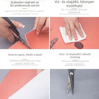 PVC asztalvédő, egyszínű, étkező- és irodai asztalhoz vagy számítógépes asztalhoz; vízálló és olajálló; törölhető