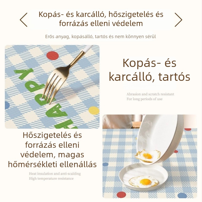 Krém színű étkezőasztal alátét, vízálló és olajálló, felületvédő nappali/kávézóasztalhoz, 2025 új modell