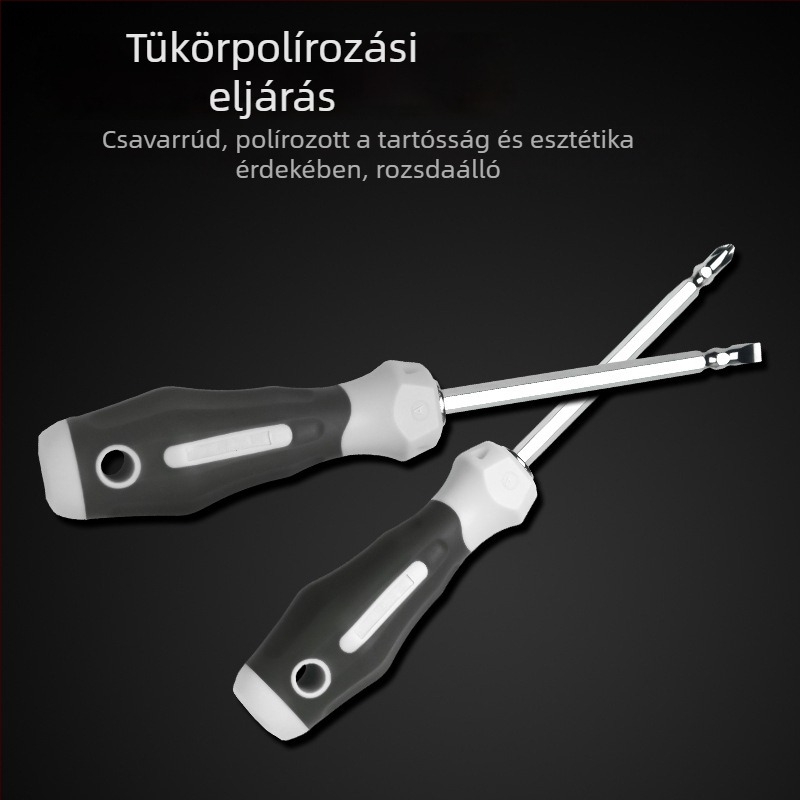Multifunkcionális csavarhúzó lapos, kereszthornyú és Torx fejjel, mágneses, dupla végű, kézi szerelőeszköz