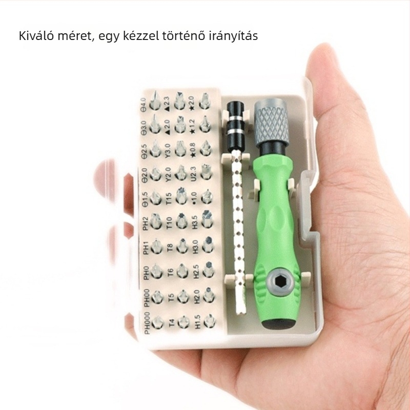 32‑az‑1‑ben csavarhúzó készlet, többfunkciós, mágneses, szénacélból, szigetelés nélküli