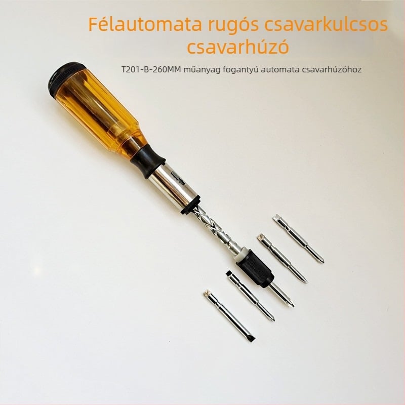 Csavarhúzó racsnis mechanizmussal – előre/hátra, félautomata, energia-megtakarítás, 6 darabos készlet, szénacél