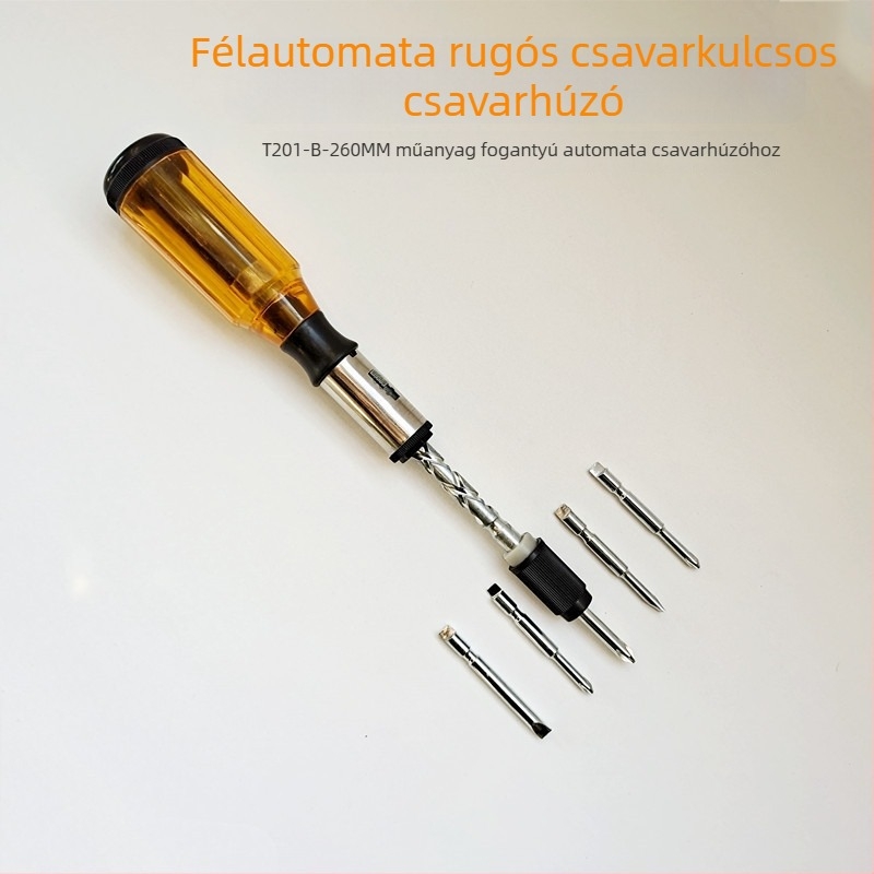 Csavarhúzó racsnis mechanizmussal – előre/hátra, félautomata, energia-megtakarítás, 6 darabos készlet, szénacél