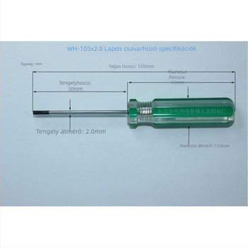 2,0 mm-es lapos- és Phillips csavarhúzó készlet, krom-vanádium acélból, kézi csavarhúzók, különböző méretek