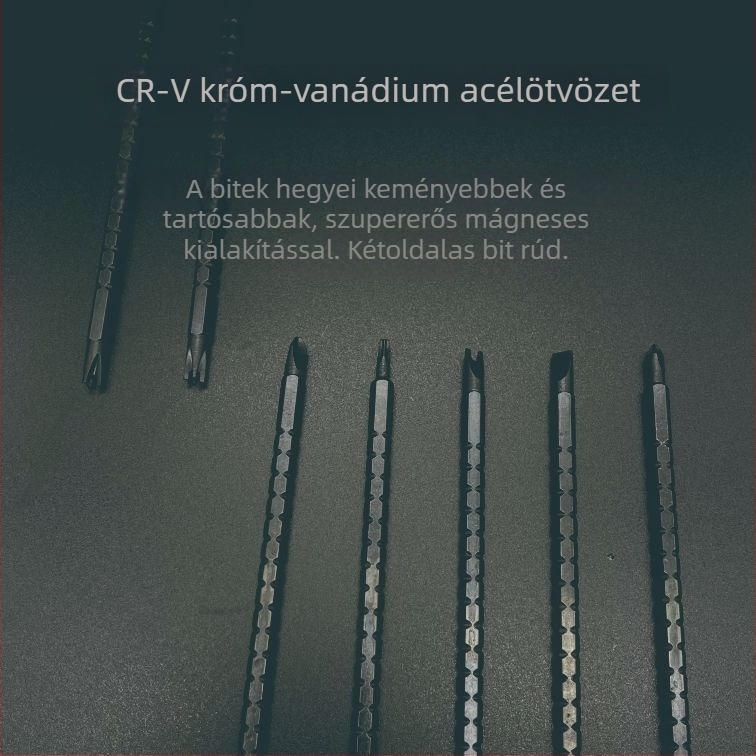 17 az 1-ben mágneses króm-vanádium acélszerszám-készlet, kettős végű bitekkel