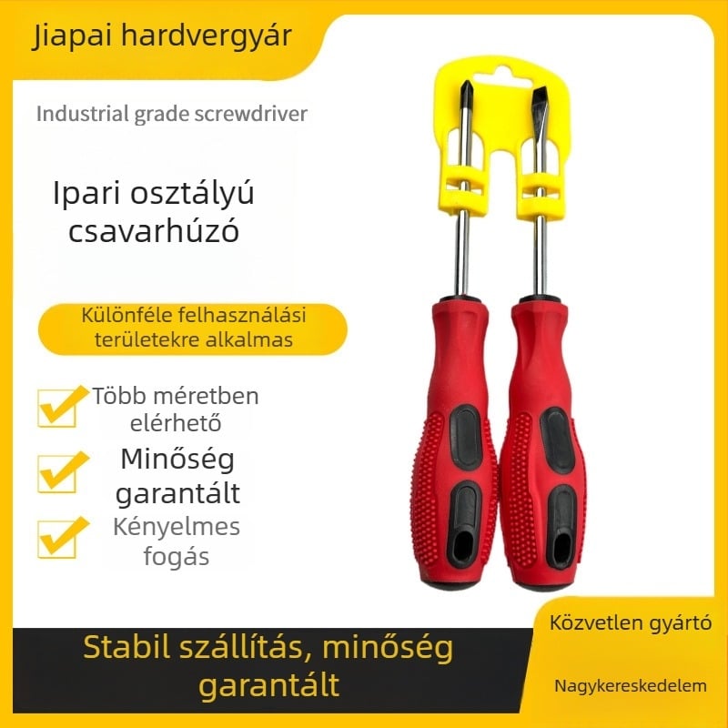 Mágneses csavarhúzó Philips és lapos fej bitekkel, 45# acél, Jiapan márka