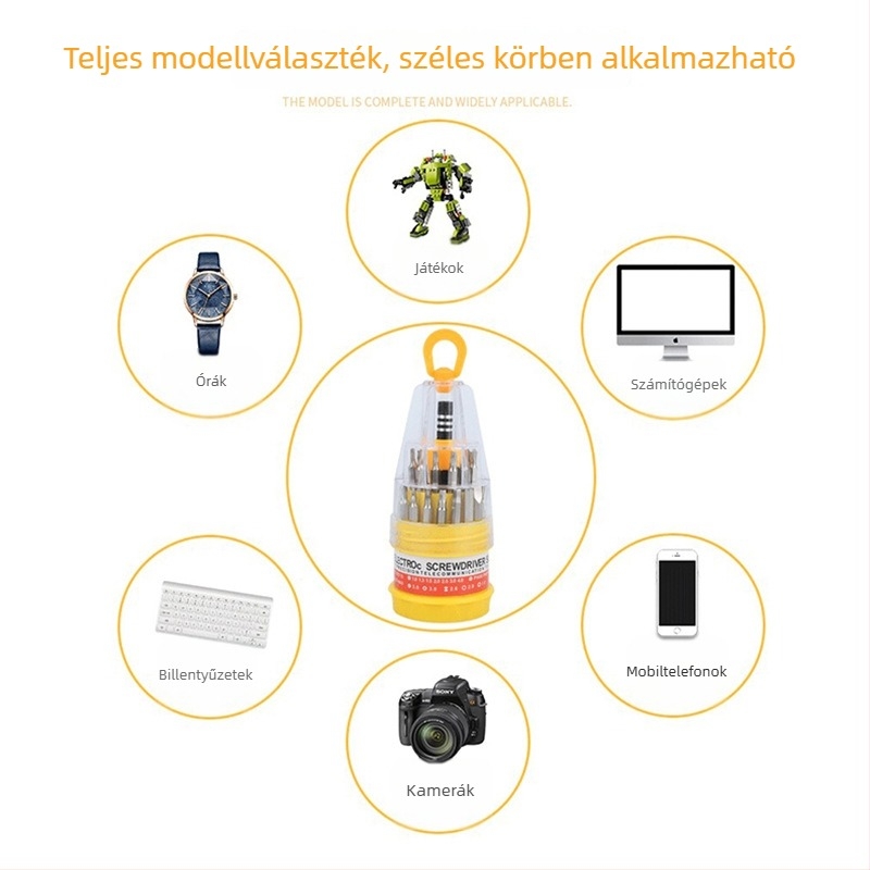 30-in-1 szétbontó csavarhúzó készlet – mágneses, szigetelt, szénacél