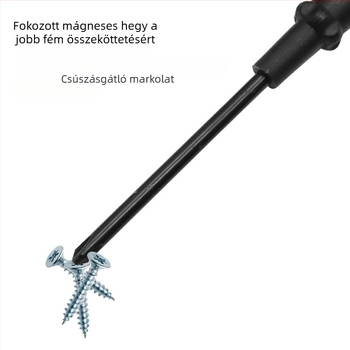 Mágneses csavarhúzó granáta alakú markolattal, lapos és Phillips fejű, szénacél, 43 g – QST EXPRESS