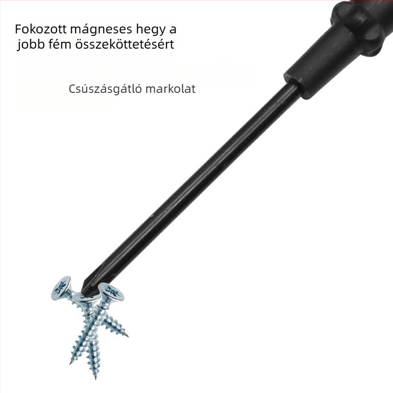 Mágneses csavarhúzó granáta alakú markolattal, lapos és Phillips fejű, szénacél, 43 g – QST EXPRESS