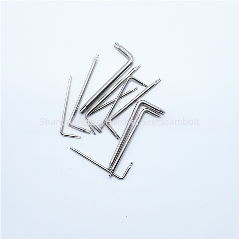 Lyukas Torx csavarhúzó, T6-T30, L-alakú kéttagú csavarhúzó edzett kulccsal