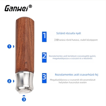 Faipari planerszersz csavarhúzó – állítható lapos fej, rozsdamentes acél, rózsafa markolat, 0,15 kg, nem mágneses