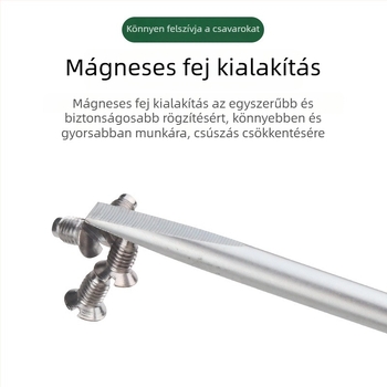 Varrógéphez való csavarhúzó mágneses végű, CR-V króm-vanádium acélból, fa fogantyú, lapos fej, súly 140 g