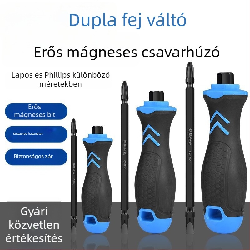 Keresztfejű csavarhúzó, műanyag kivitel