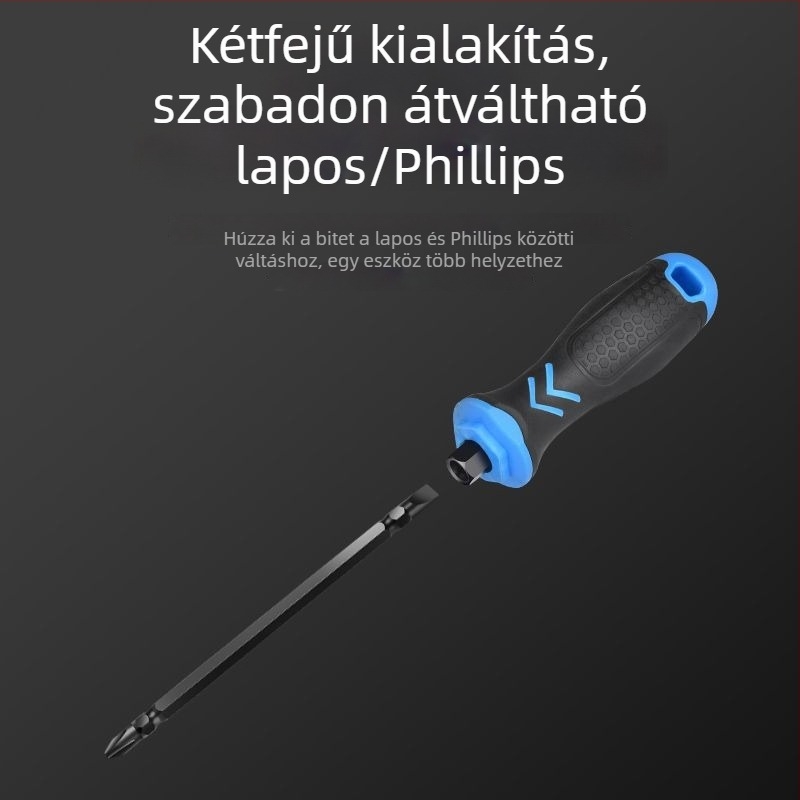 Keresztfejű csavarhúzó, műanyag kivitel