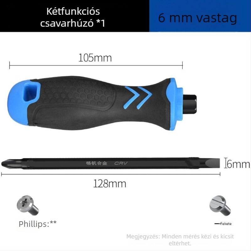 Keresztfejű csavarhúzó, műanyag kivitel