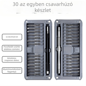 30 az 1-ben csavarhúzó készlet mobiltelefonokra és számítógépekre, kiterjesztett S2 bitfejek, kettős oldalú, 30 darab
