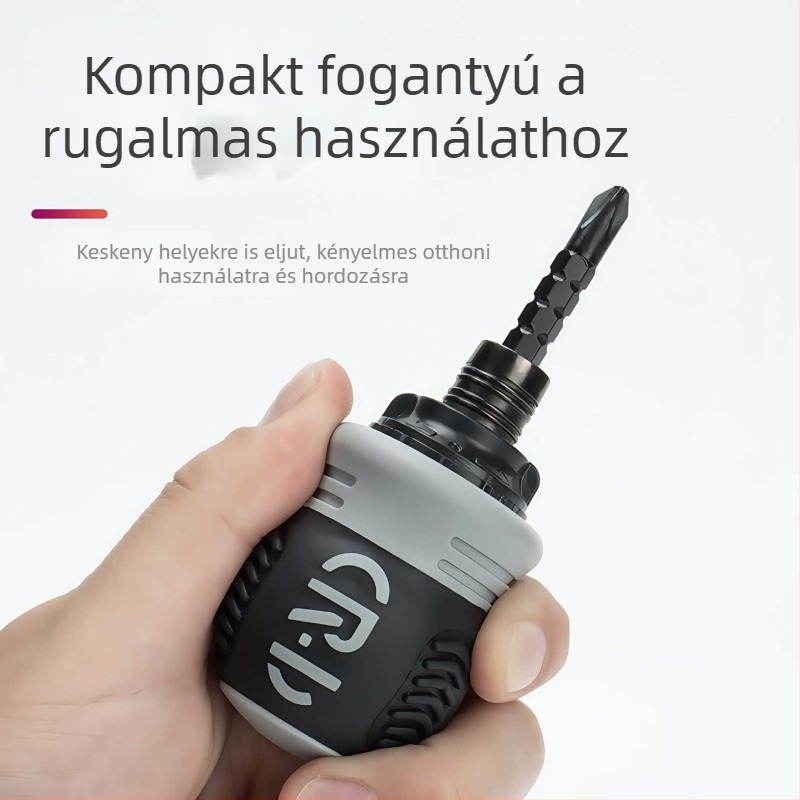 Csavarhúzó ratchet, többfunkciós, dupla fejű, kettős használat, mini teleszkópos kúpos kialakítás, ipari minőség