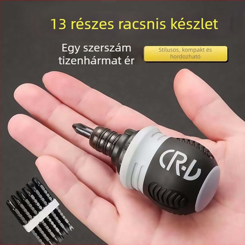 Csavarhúzó ratchet, többfunkciós, dupla fejű, kettős használat, mini teleszkópos kúpos kialakítás, ipari minőség