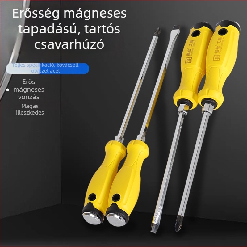 Fusong csavarbehajtó készlet – szigetelt, mágneses, Cr_V krom-vanádium acél, lapos fej