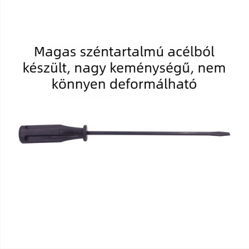 Varrógép pengéjének karbantartására készült laposfejű csavarhúzó készlet, műanyag markolattal, méretek nagy/közepes/kicsi