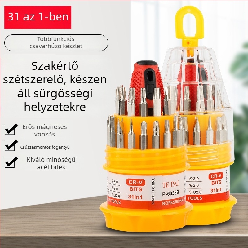 CHTON 31-in-1 csavarhúzó készlet mágneses szigeteléssel, szénacélból, 46 darab